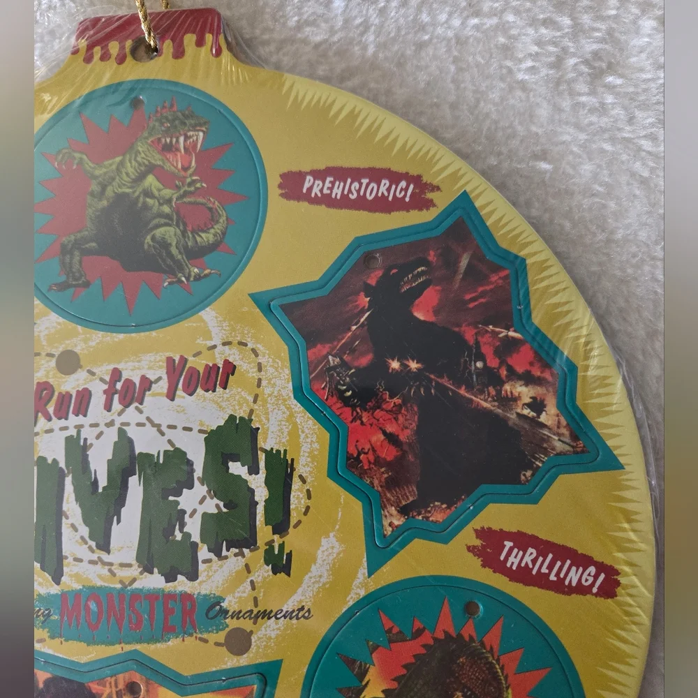 Blue Q Deluxe Die-Cut Terrifying Monsters Tree Ornaments Melinda Beck Art NIP